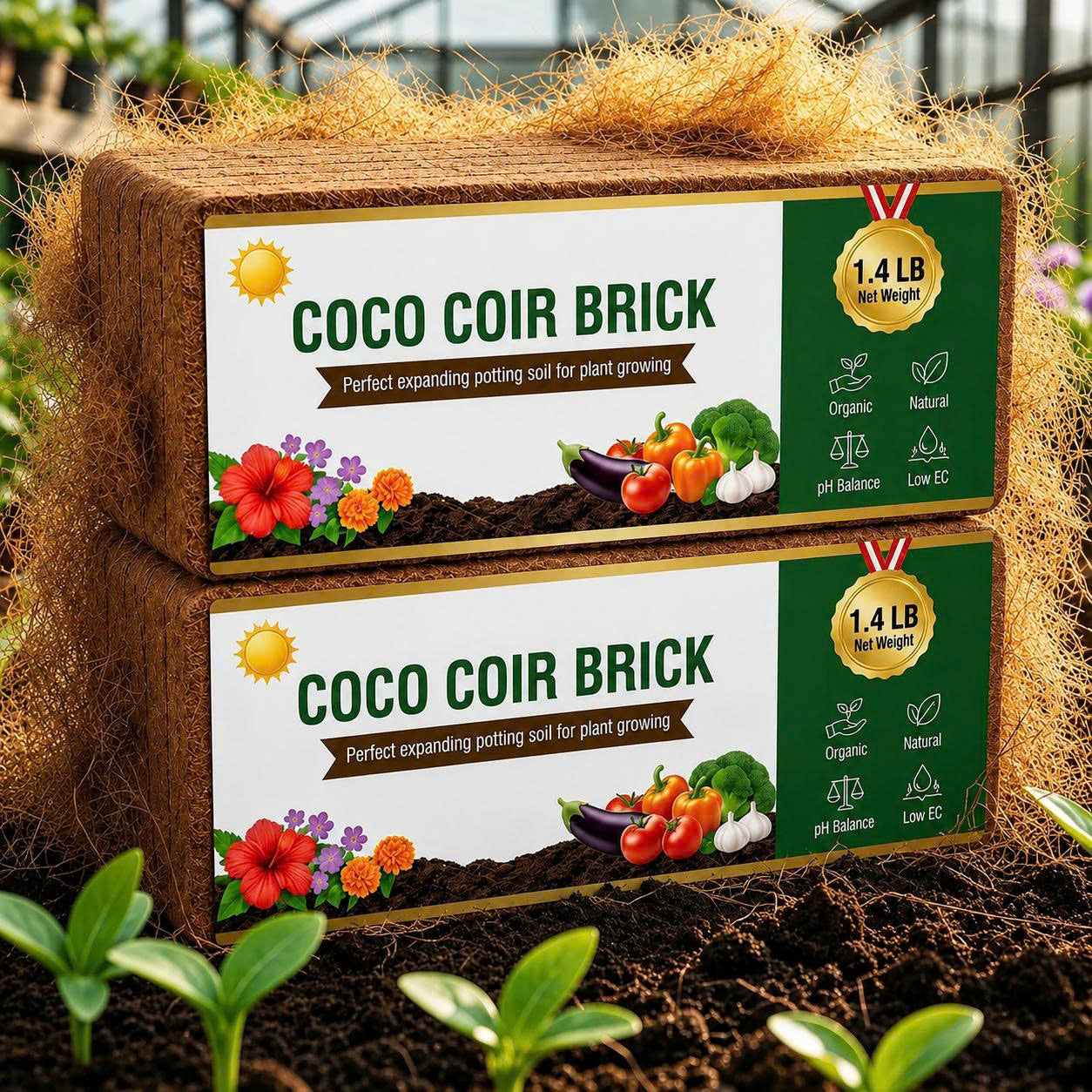 COIRIVA Compressed Coco Coir Bricks