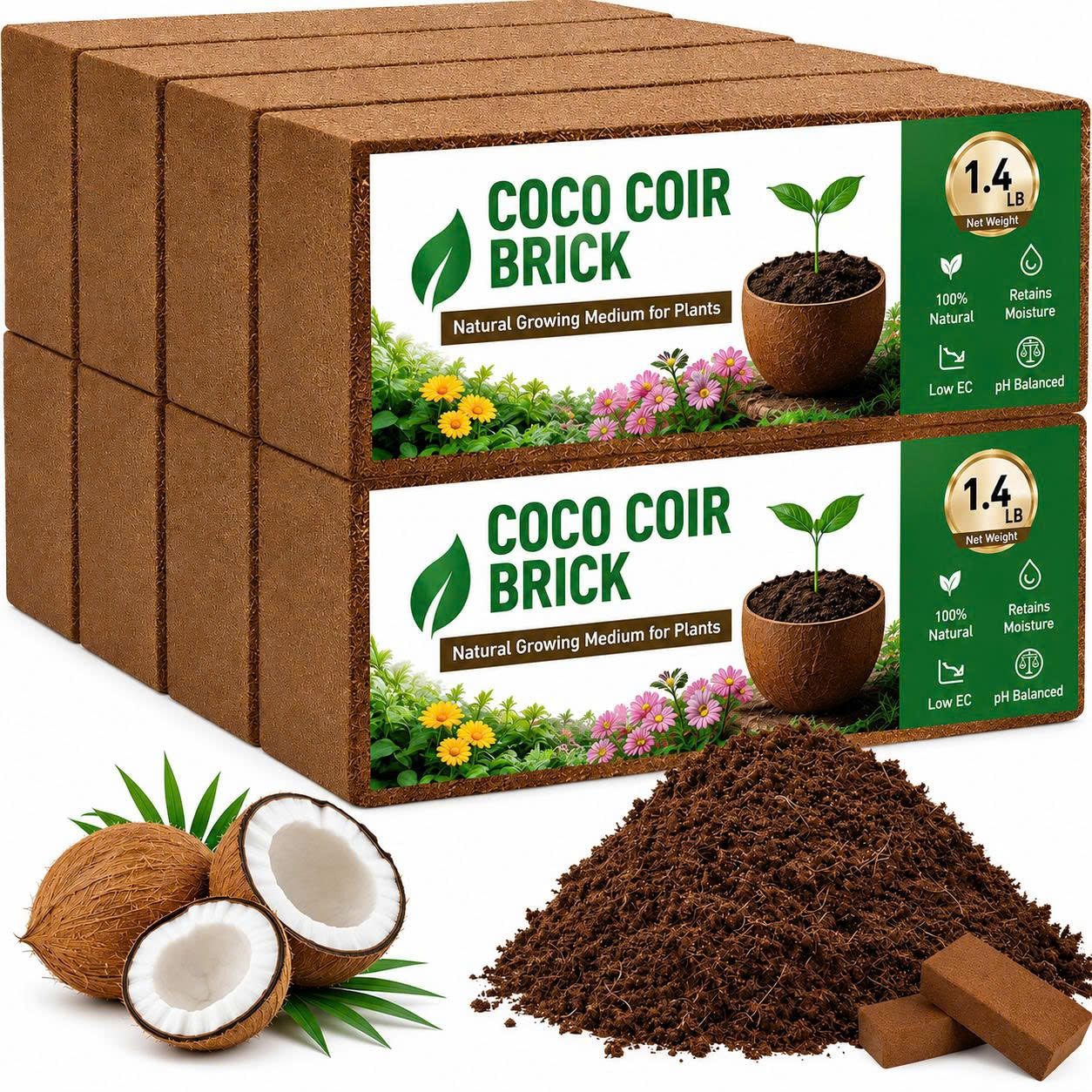 COIRIVA Compressed Coco Coir Bricks